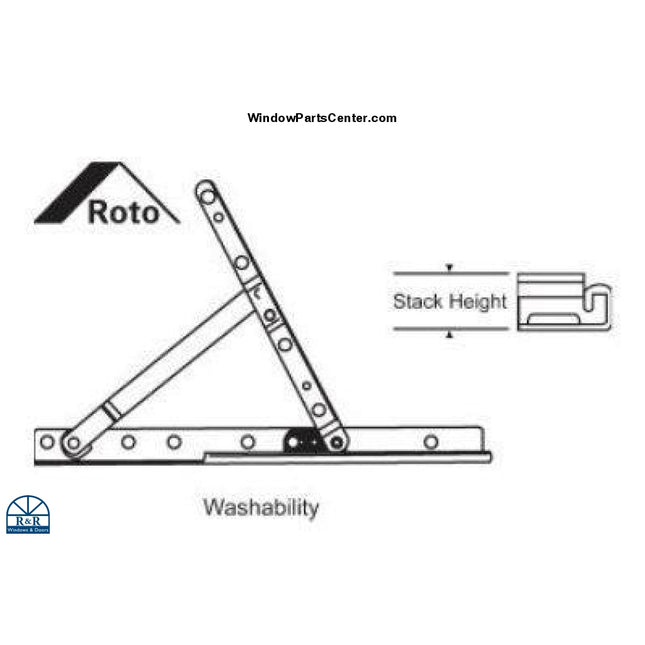 Ss10003 - Roto North America Hg05 10 Adjustable Hinge Kit For Casement Windows Stainless Steel /