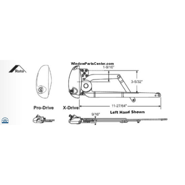 Ss10011 Roto North America X Drive Pro Dual Arm Vinyl Casement Operator Window Parts