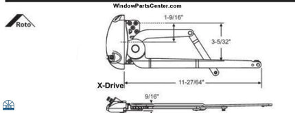 SS10011 Roto North America X Drive Dual Arm Vinyl Casement Operator