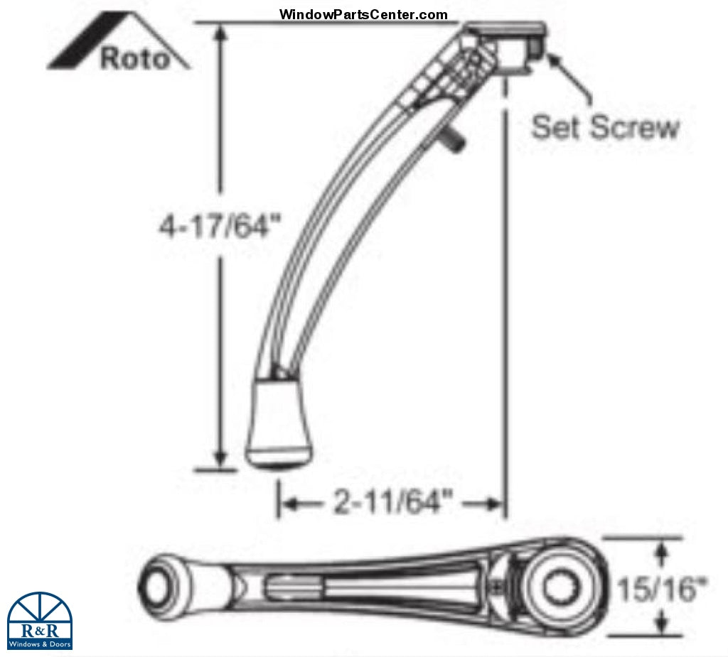 Window Roto Operator Handle Adapter SS10012 - Roto X Drive Handle for Casement and Awning Window Operator ...