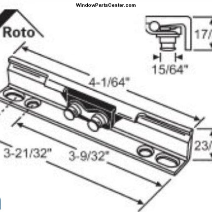 Roto North America Face Mount  Bracket Assembly For Vinyl Awning. Used on Sierra Pacific Vinyl Awning Windows and SuperSeal Vinyl Awning Windows. Known part numbers: 39-691, SS10013,  051126, 1 3 OP05 1007