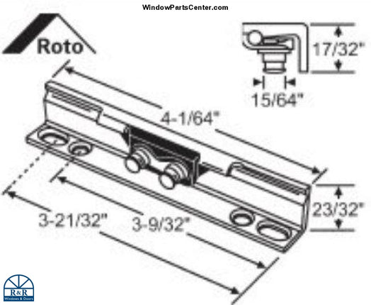 Roto North America Face Mount  Bracket Assembly For Vinyl Awning. Used on Sierra Pacific Vinyl Awning Windows and SuperSeal Vinyl Awning Windows. Known part numbers: 39-691, SS10013,  051126, 1 3 OP05 1007
