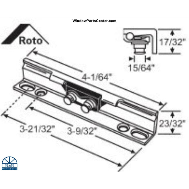 Roto North America Face Mount  Bracket Assembly For Vinyl Awning. Used on Sierra Pacific Vinyl Awning Windows and SuperSeal Vinyl Awning Windows. Known part numbers: 39-691, SS10013,  051126, 1 3 OP05 1007
