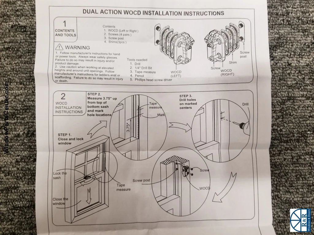 Window Operating Control Devise SS20006 - Window Operating Control Device Kit (WOCD) 50-2003 Series – R ...