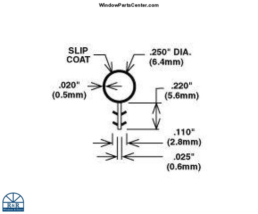 Wg100 Kerf-In Weather Strip Compression Seal Hollow .250 Dia Bulb Stripping Amesbury Truth AP 425