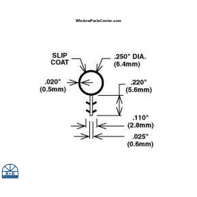 Wg100 Kerf-In Weather Strip Compression Seal Hollow .250 Dia Bulb Stripping Amesbury Truth AP 425